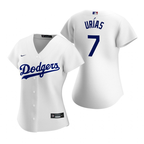 Women's Los Angeles Dodgers #7 Julio Urias White Stitched MLB Jersey(Run Small)