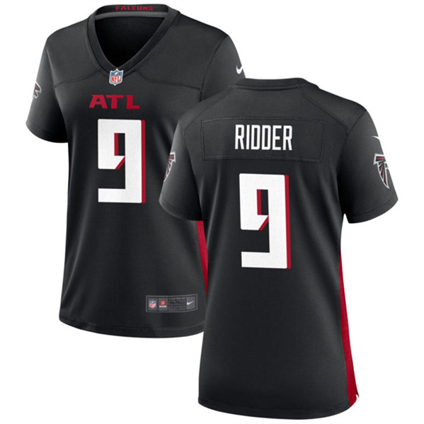 Women's Atlanta Falcons #9 Desmond Ridder Black Stitched Jersey(Run Small)