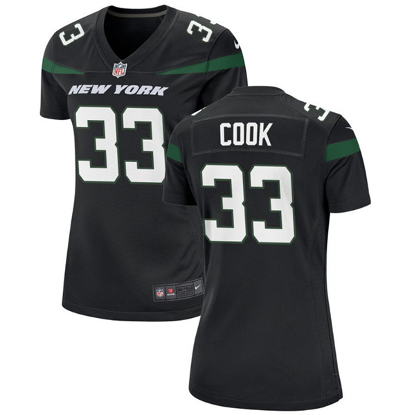 Women's New York Jets #33 Dalvin Cook Black Stitched Football Jersey(Run Small)