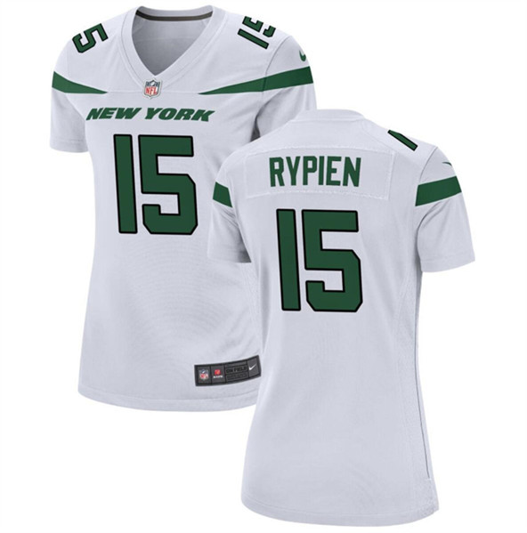 Women's New York Jets #15 Brett Rypien White Stitched Football Jersey(Run Small)
