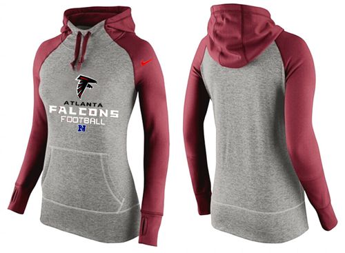 Women's Nike Atlanta Falcons Performance Hoodie Grey & Red_1