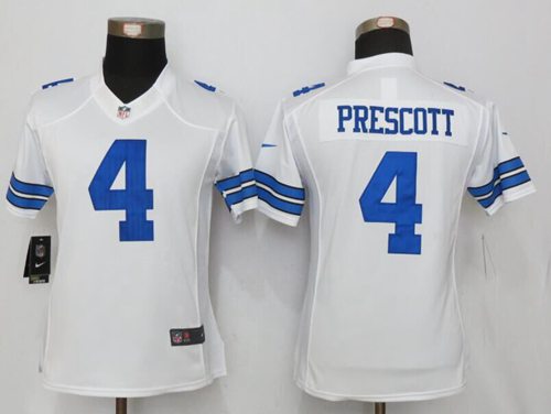 Nike Cowboys #4 Dak Prescott White Women's Stitched NFL Limited Jersey