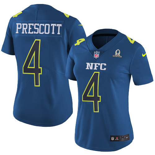 Nike Cowboys #4 Dak Prescott Navy Women's Stitched NFL Limited NFC 2017 Pro Bowl Jersey
