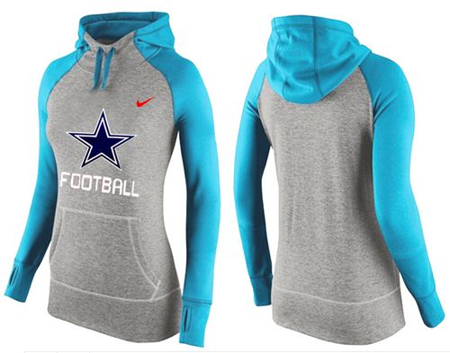 Women's Nike Dallas Cowboys Performance Hoodie Grey & Light Blue
