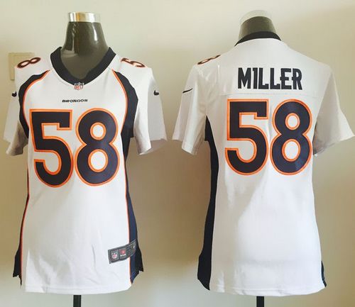 Nike Broncos #58 Von Miller White Women's Stitched NFL Elite Jersey