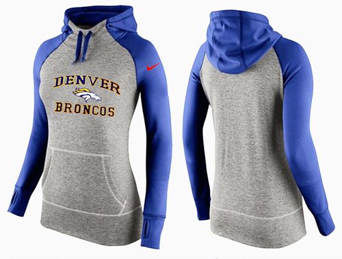 Women's Nike Denver Broncos Performance Hoodie Grey & Blue
