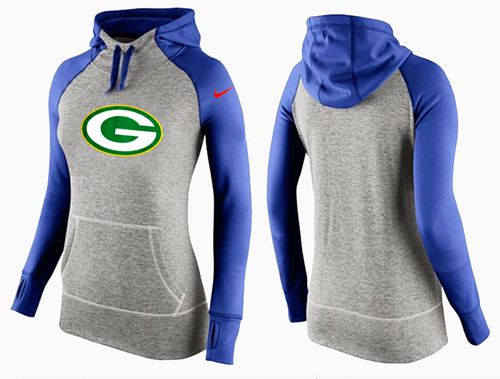 Women's Nike Green Bay Packers Performance Hoodie Grey & Blue