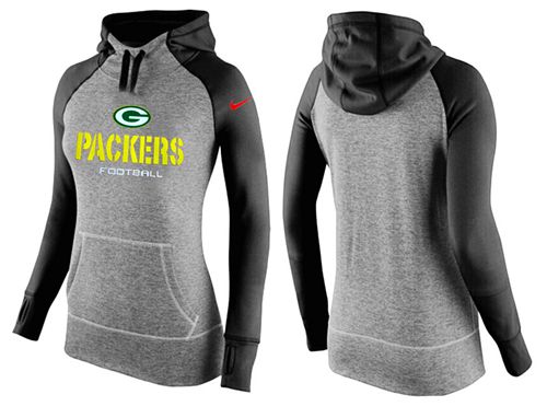 Women's Nike Green Bay Packers Performance Hoodie Grey & Black