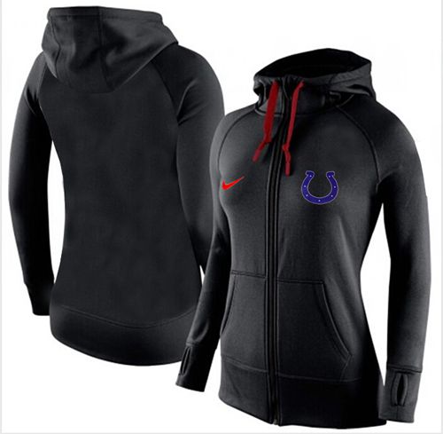 Women's Nike Indianapolis Colts Full-Zip Performance Hoodie Black