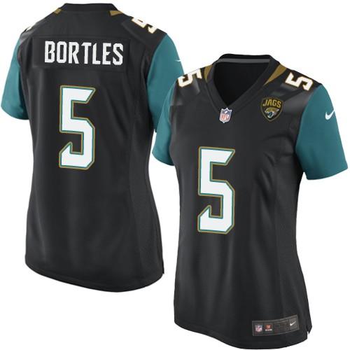 Nike Jaguars #5 Blake Bortles Black Alternate Women's Stitched NFL Elite Jersey