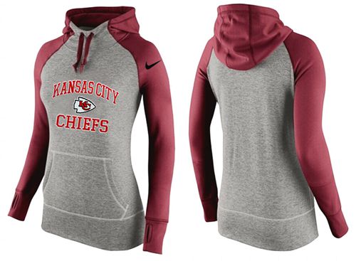 Women's Nike Kansas City Chiefs Performance Hoodie Grey & Red_3