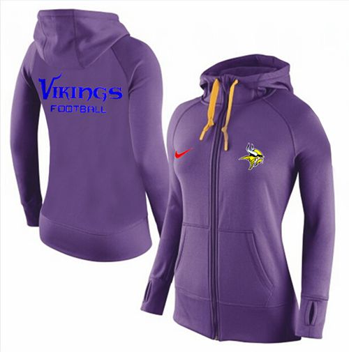 Women's Nike Minnesota Vikings Full-Zip Performance Hoodie Purple_1
