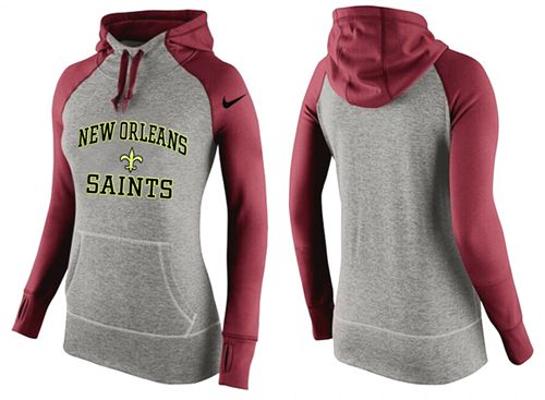 Women's Nike New Orleans Saints Performance Hoodie Grey & Red