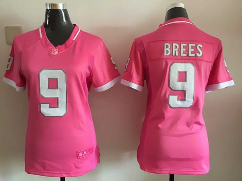 Nike Saints #9 Drew Brees Pink Women's Stitched NFL Elite Bubble Gum Jersey