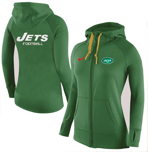 Women's Nike New York Jets Full-Zip Performance Hoodie Green