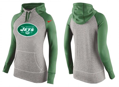 Women's Nike New York Jets Performance Hoodie Grey & Green_2