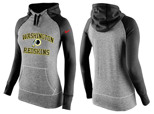 Women's Nike Washington Redskins Performance Hoodie Grey & Black_2