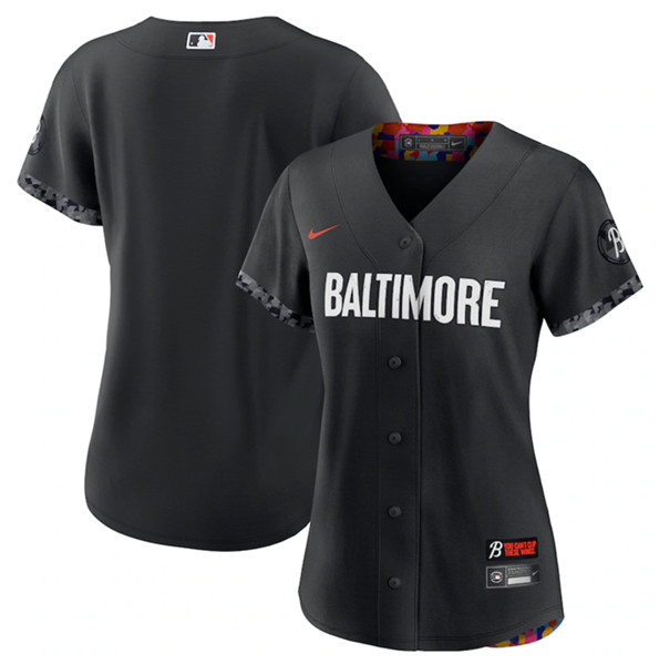 Women's Baltimore Orioles Blank Black 2023 City Connect Stitched Baseball Jersey(Run Small)