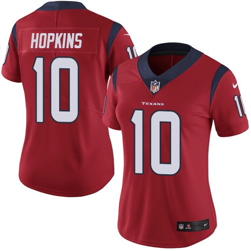Women's Houston Texans #10 DeAndre Hopkins Red Vapor Untouchable Limited Stitched NFL Jersey