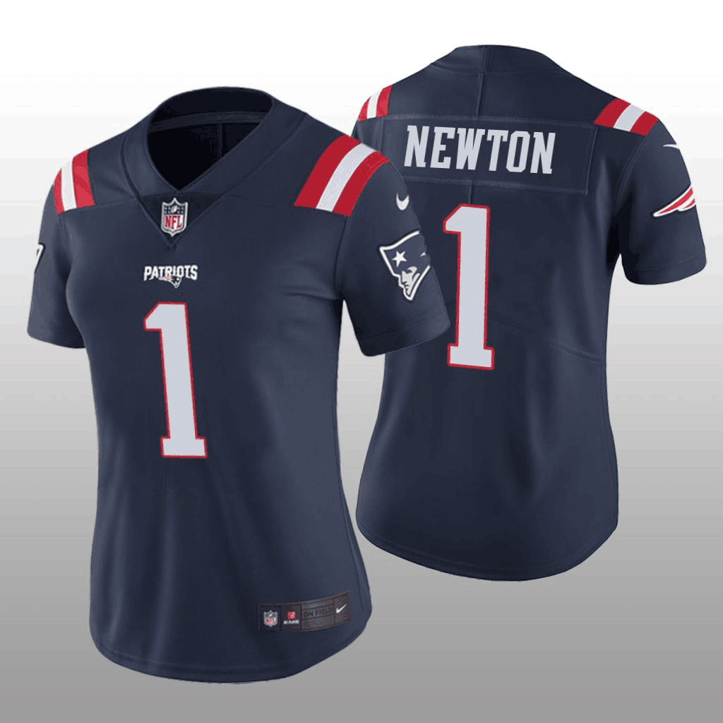 Women's New England Patriots #1 Cam Newton 2020 Navy Color Rush Stitched Jersey(Run Small)