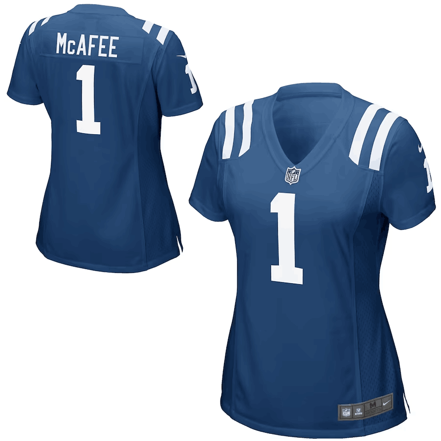 Women's Indianapolis Colts #1 Pat McAfee Nike Royal Game Jersey (Run Small)