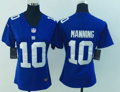 Women's Nike New York Giants #10 Eli Manning Blue Vapor Untouchable Limited Stitched NFL Jersey