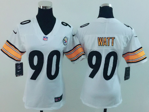 Women's Nike Pittsburgh Steelers #90 T. J. Watt White Vapor Untouchable Limited Stitched NFL Jersey