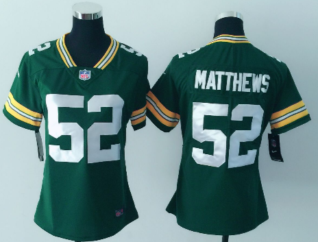 Women's Nike Green Bay Packers #52 Clay Matthews Green Vapor Untouchable Limited Stitched NFL Jersey