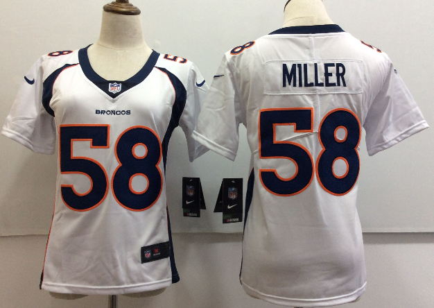 Women's Nike Denver Broncos #58 Von Miller White Untouchable Limited Stitched NFL Jersey