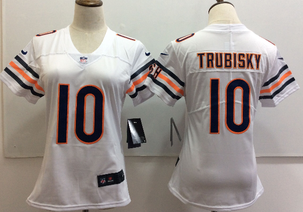 Women's Nike Chicago Bears #10 Mitchell Trubisky White Untouchable Limited Stitched NFL Jersey