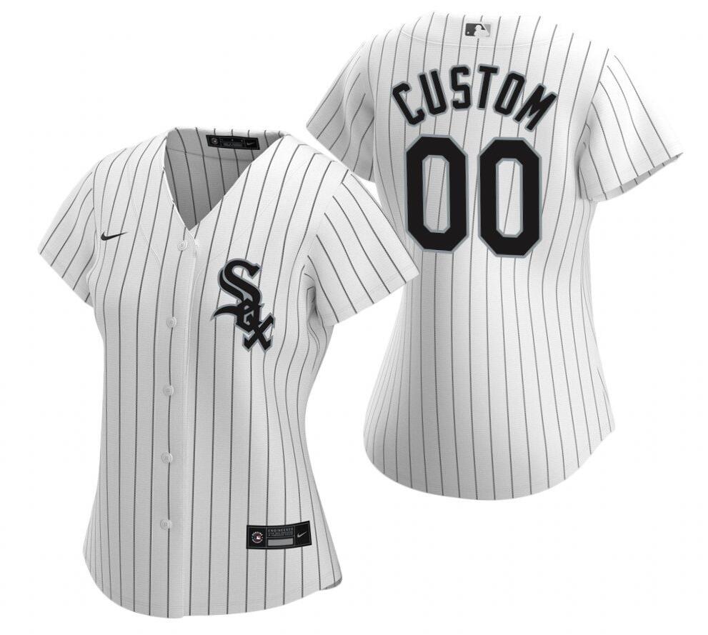 Women's Chicago White Sox Active Player Custom White Stitched Jersey(Run Small)