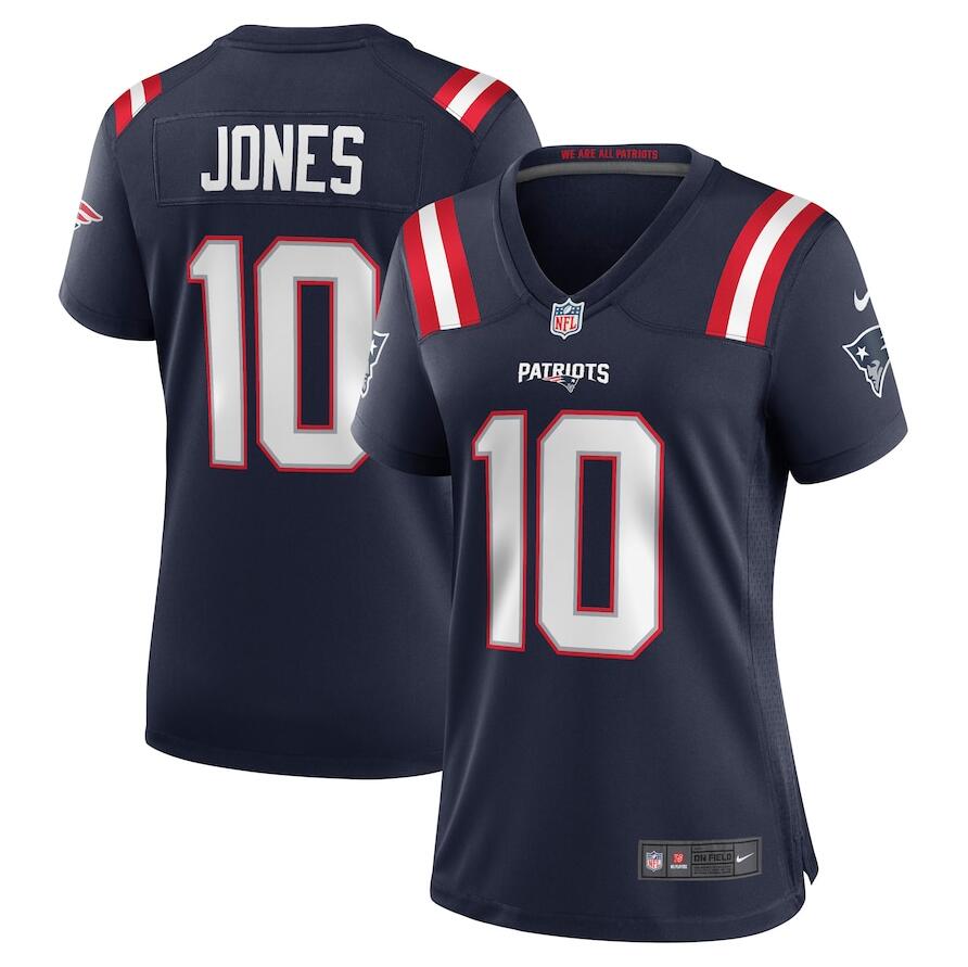 Women's New England Patriots #10 Mac Jones Navy Vapor Limited Stitched Jersey(Run Smaller)