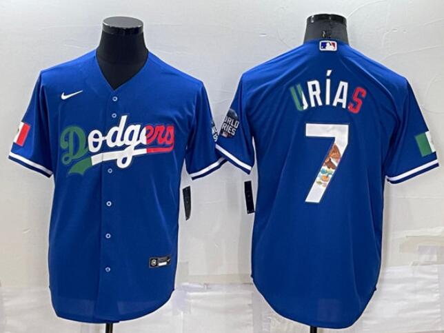 Men's Los Angeles Dodgers Customized Royal Mexico Cool Base Stitched Baseball Jersey