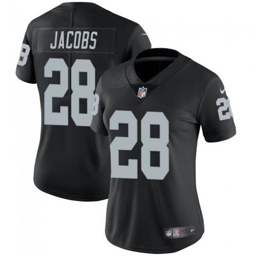 Women's Las Vegas Raiders #28 Josh Jacobs Black Vapor Untouchable Limited Stitched Jersey(Run Small)
