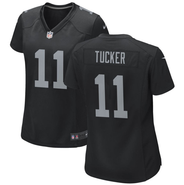 Women's Las Vegas Raiders #11 Tre Tucker Black Stitched Jersey(Run Small)