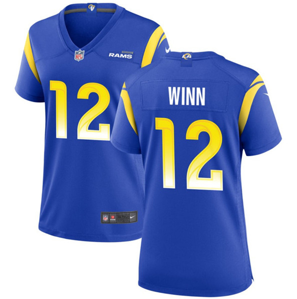 Women's Los Angeles Rams #12 Dresser Winn Blue Stitched Game Jersey(Run Small)