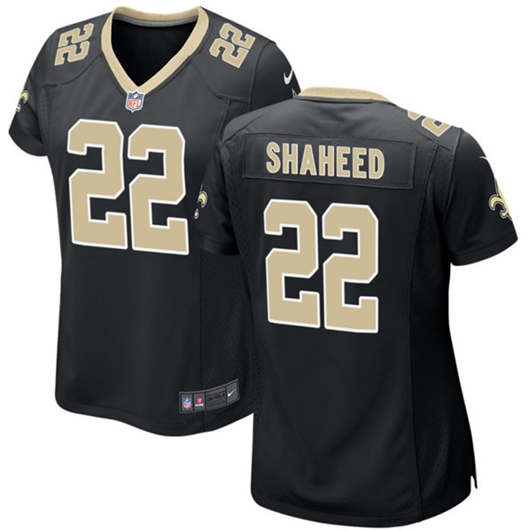 Women's New Orleans Saints #22 Rashid Shaheed Black Color Rush Stitched Game Jersey(Run Small)