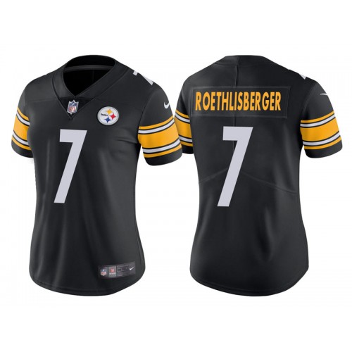 Women's Pittsburgh Steelers #7 Ben Roethlisberger Black Vapor Untouchaable Limited Stitched Jersey(Run Small)