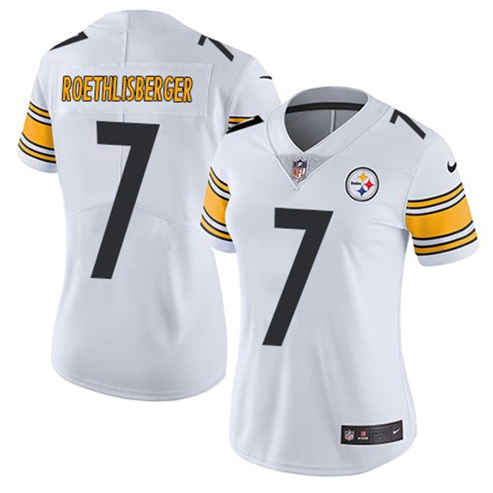 Women's Pittsburgh Steelers #7 Ben Roethlisberger White Vapor Untouchaable Limited Stitched Jersey(Run Small)