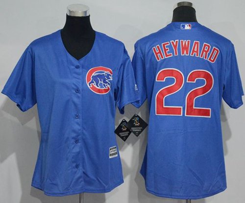 Cubs #22 Jason Heyward Blue Alternate Women's Stitched MLB Jersey
