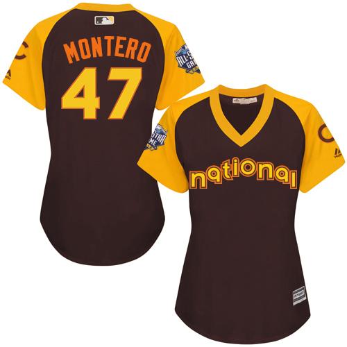Cubs #47 Miguel Montero Brown 2016 All-Star National League Women's Stitched MLB Jersey