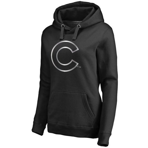 Women's Chicago Cubs Platinum Collection Pullover Hoodie Black