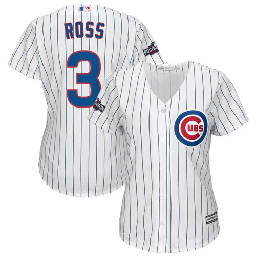 Cubs #3 David Ross White(Blue Strip) Home Women's Stitched MLB Jersey