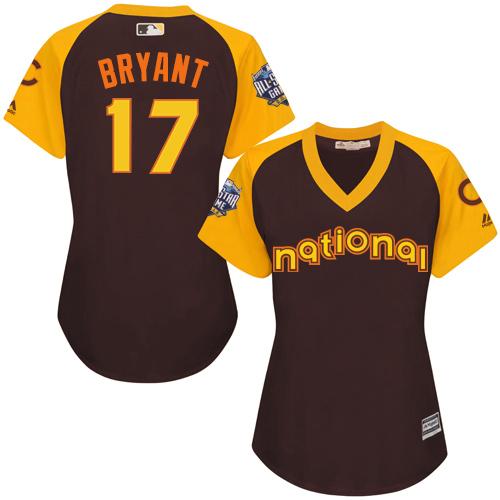 Cubs #17 Kris Bryant Brown 2016 All-Star National League Women's Stitched MLB Jersey