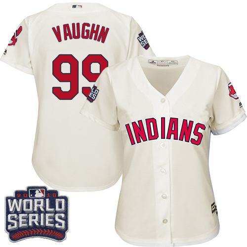 Indians #99 Ricky Vaughn Cream 2016 World Series Bound Women's Alternate Stitched MLB Jersey