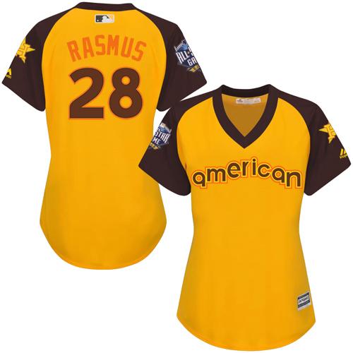 Astros #28 Colby Rasmus Gold 2016 All-Star American League Women's Stitched MLB Jersey