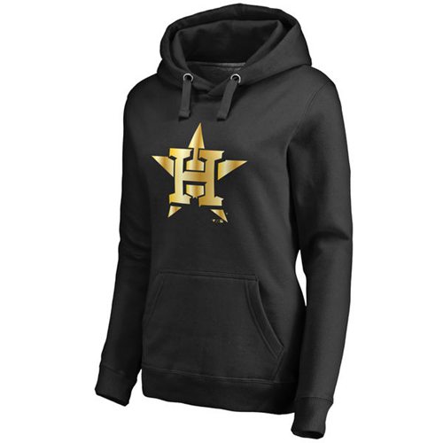 Women's Houston Astros Gold Collection Pullover Hoodie Black