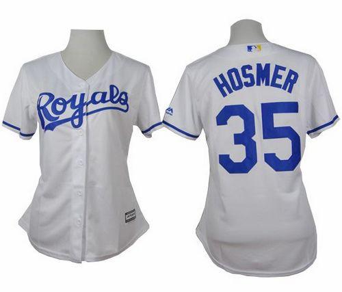 Royals #35 Eric Hosmer White Home Women's Stitched MLB Jersey