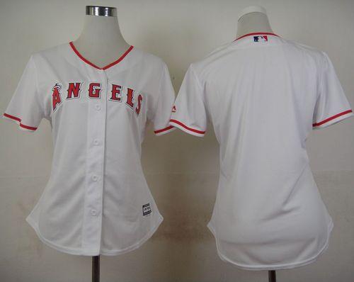 Angels Blank White Women's Home Stitched MLB Jersey