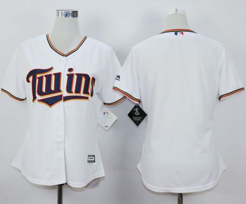 Twins Blank White Home Women's Stitched MLB Jersey(Run Small)